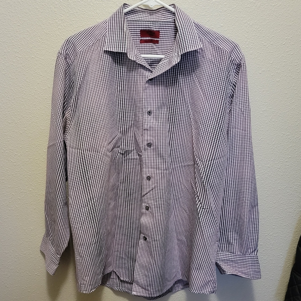 Alfani Men's Fitted Performance Collared Easy Care Buttonup Dress Shirt size L - Picture 1 of 6